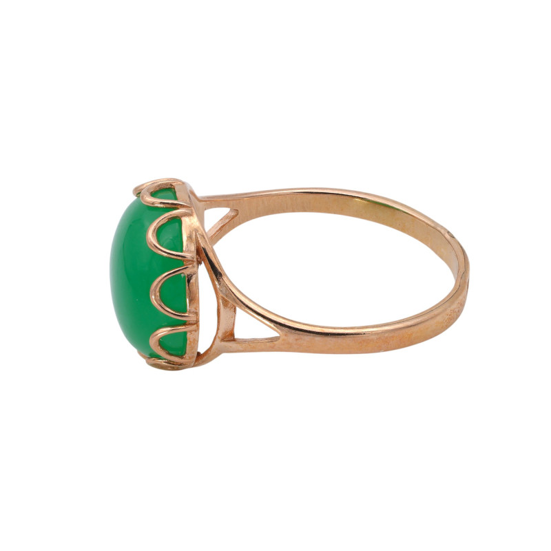 Серебряное кольцо с искусственным нефритом