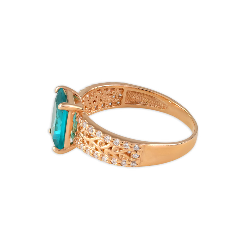 Кольцо из серебра с алпанитом и фианитами