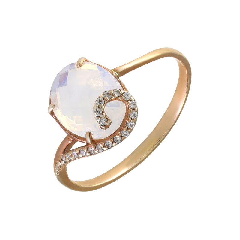 Серебряное кольцо с ониксом и фианитом