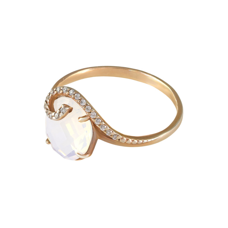 Серебряное кольцо с ониксом и фианитом