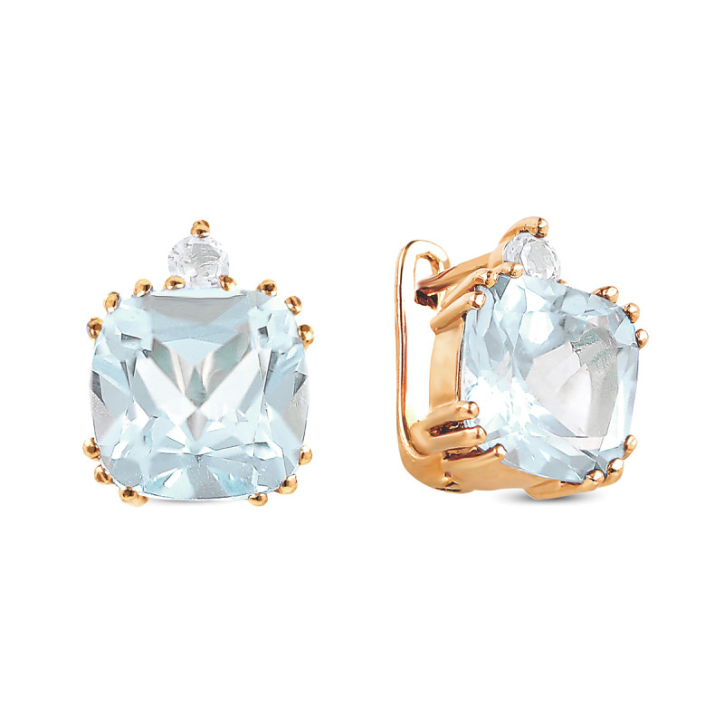 Серьги позолоченные с топазами