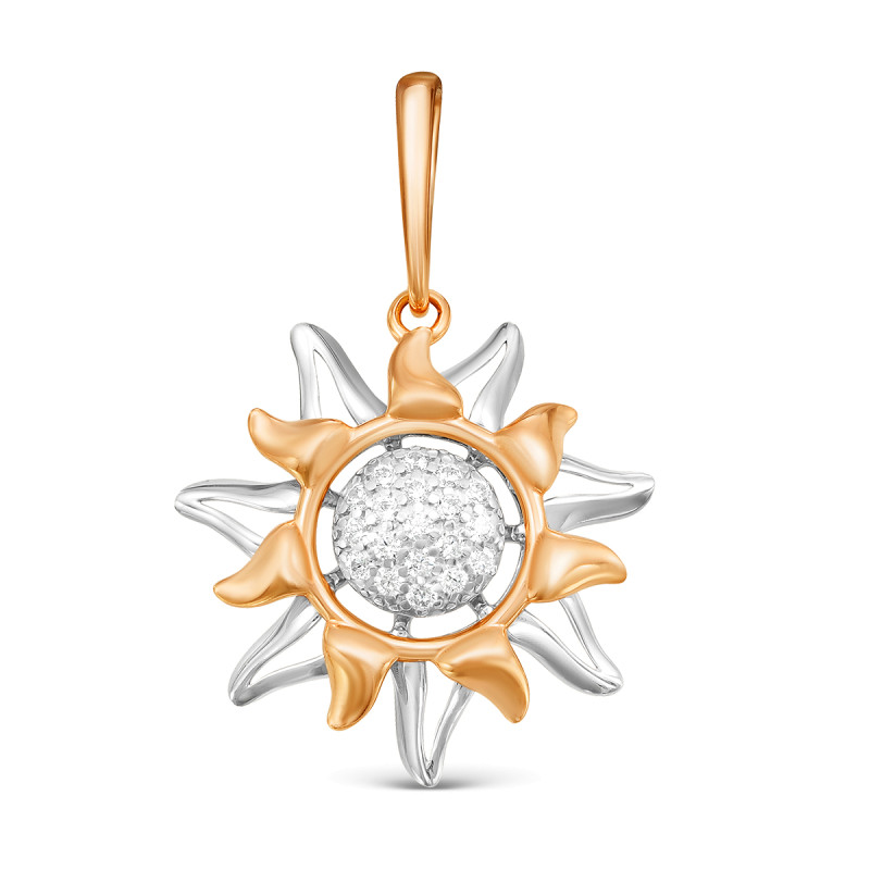 Подвеска "Солнце" с фианитами