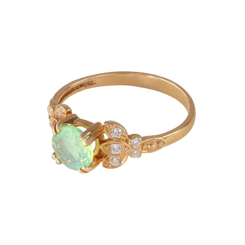 Кольцо серебряное с ониксом и фианитами