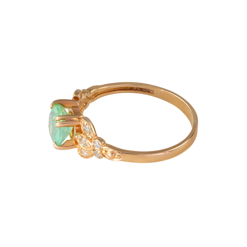 Кольцо серебряное с ониксом и фианитами