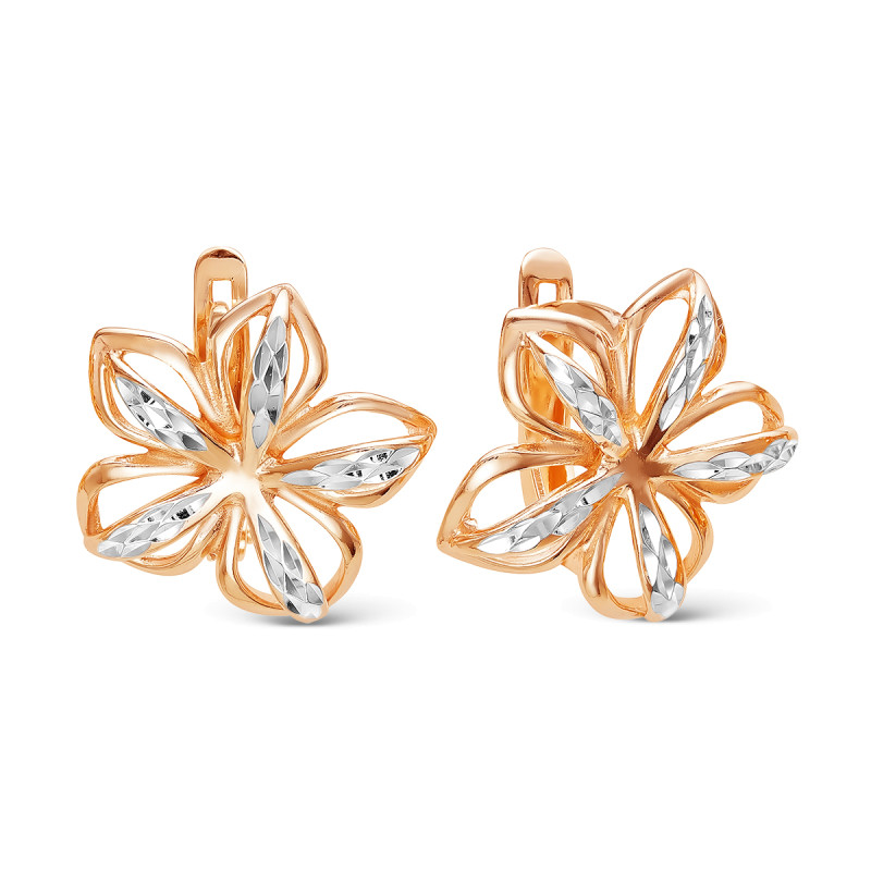 Серьги позолоченные "Цветок"