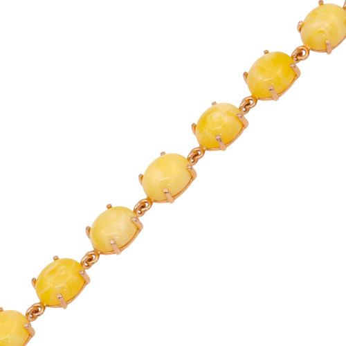 Браслет позолоченный с янтарём