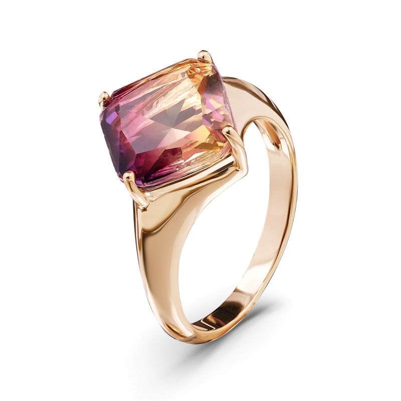 Кольцо с синтетическим аметрином