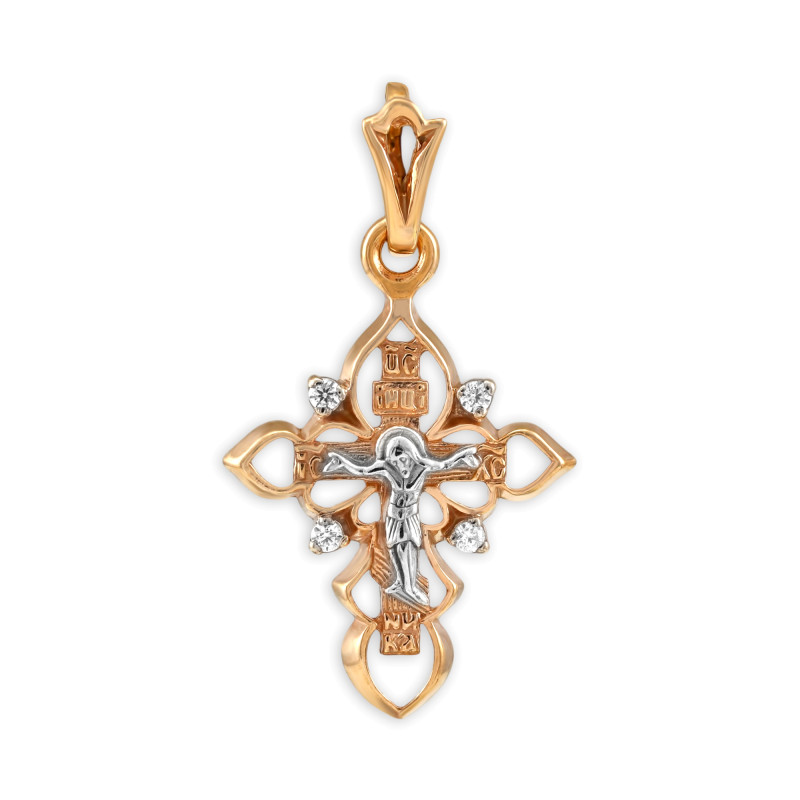 Серебряный крест с фианитами