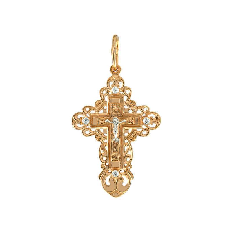 Серебряный крест с фианитами