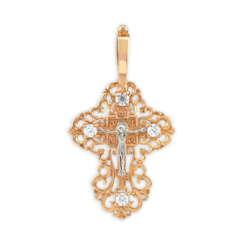 Крест из серебра с фианитами