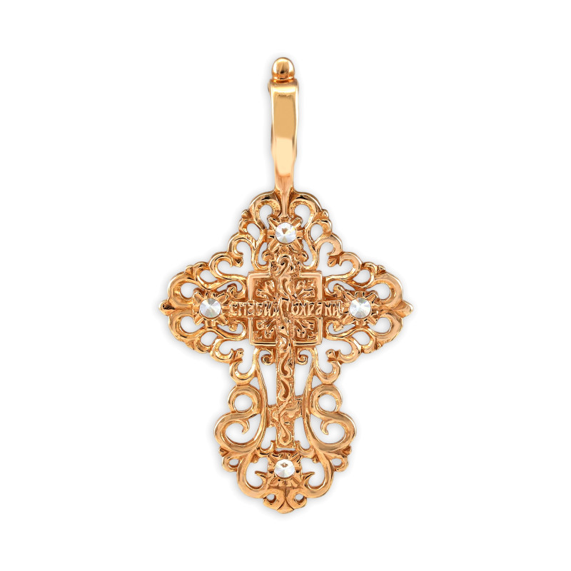 Крест из серебра с фианитами