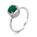 Кольцо с зелёным агатом и фианитами
