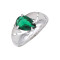 Кольцо с изумрудом и фианитом