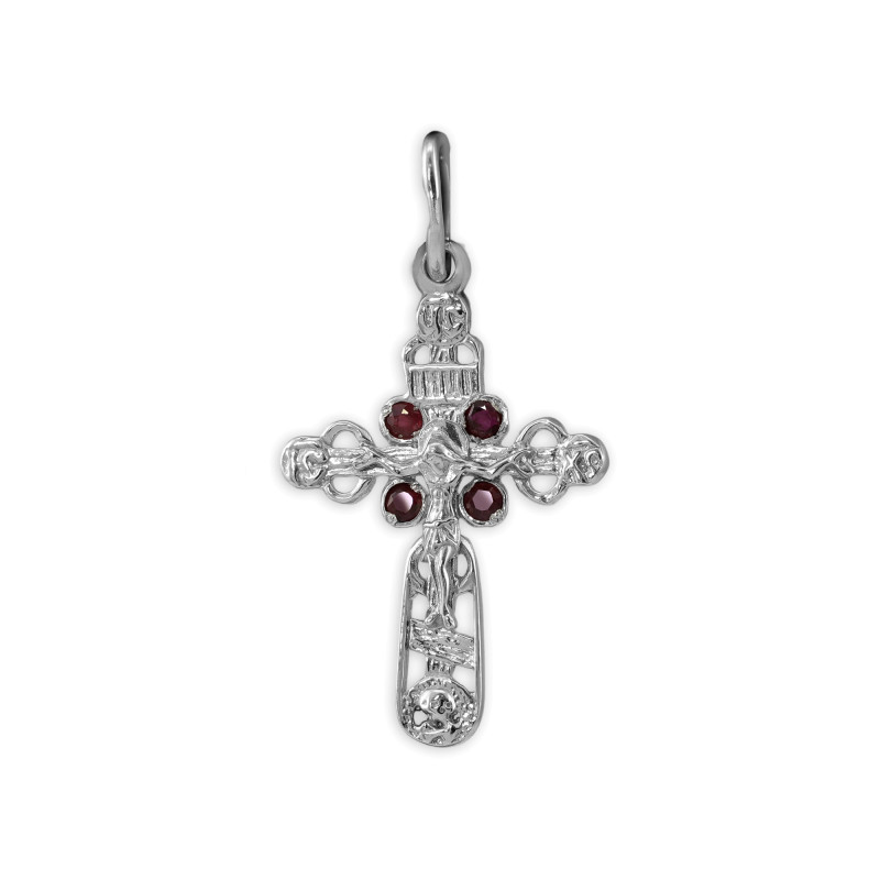 Крест из серебра с рубинами
