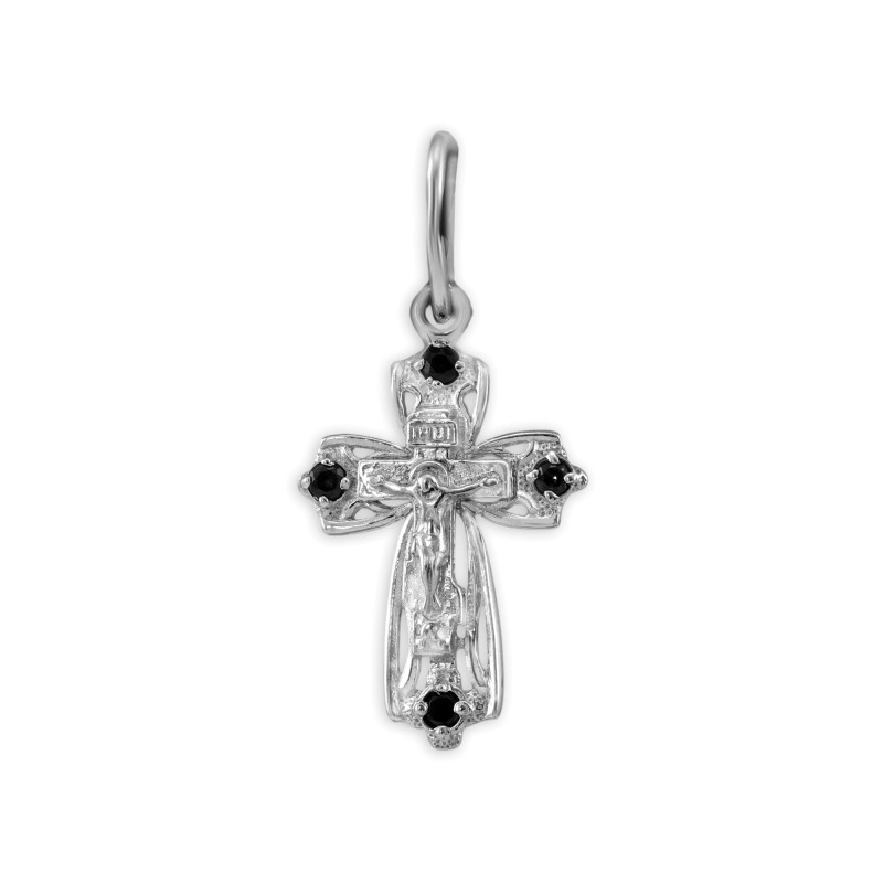 Крест из серебра с сапфирами