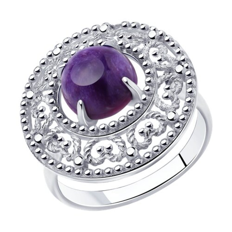 Кольцо с чароитом