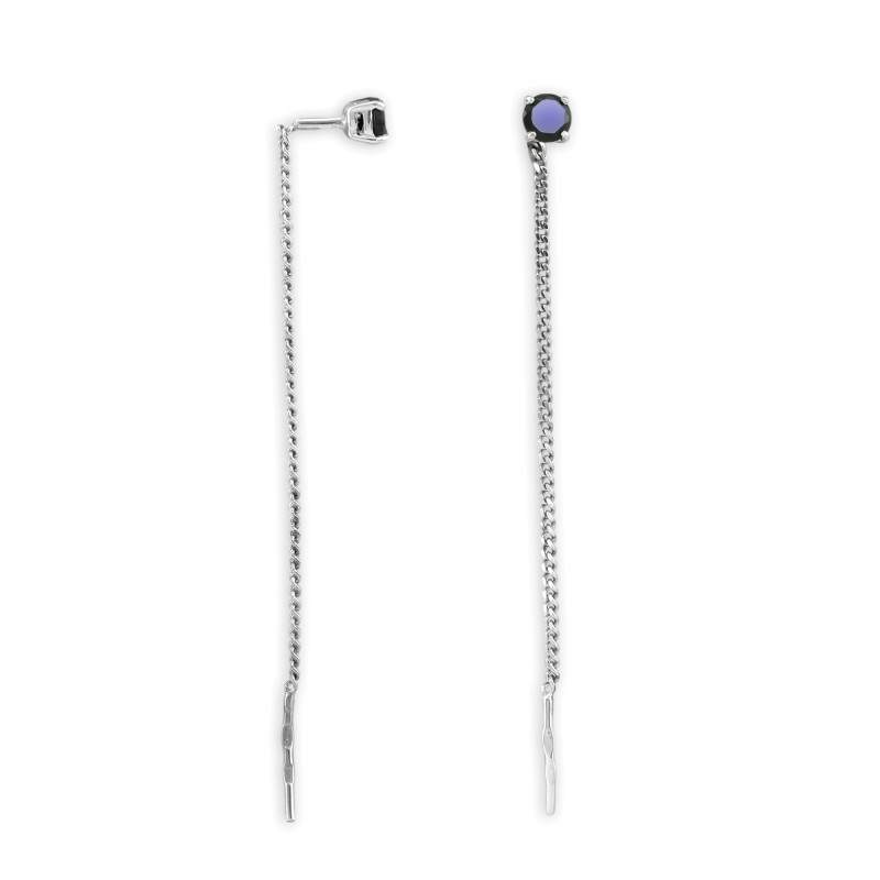 Серебряные серьги-продёвки с опалом