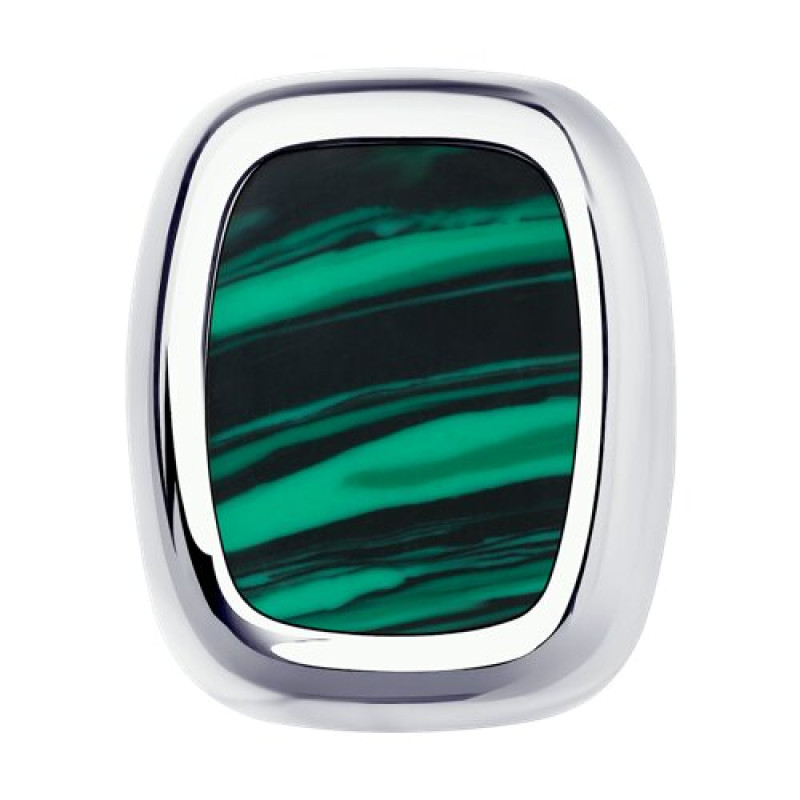 Кольцо с синтетическим малахитом