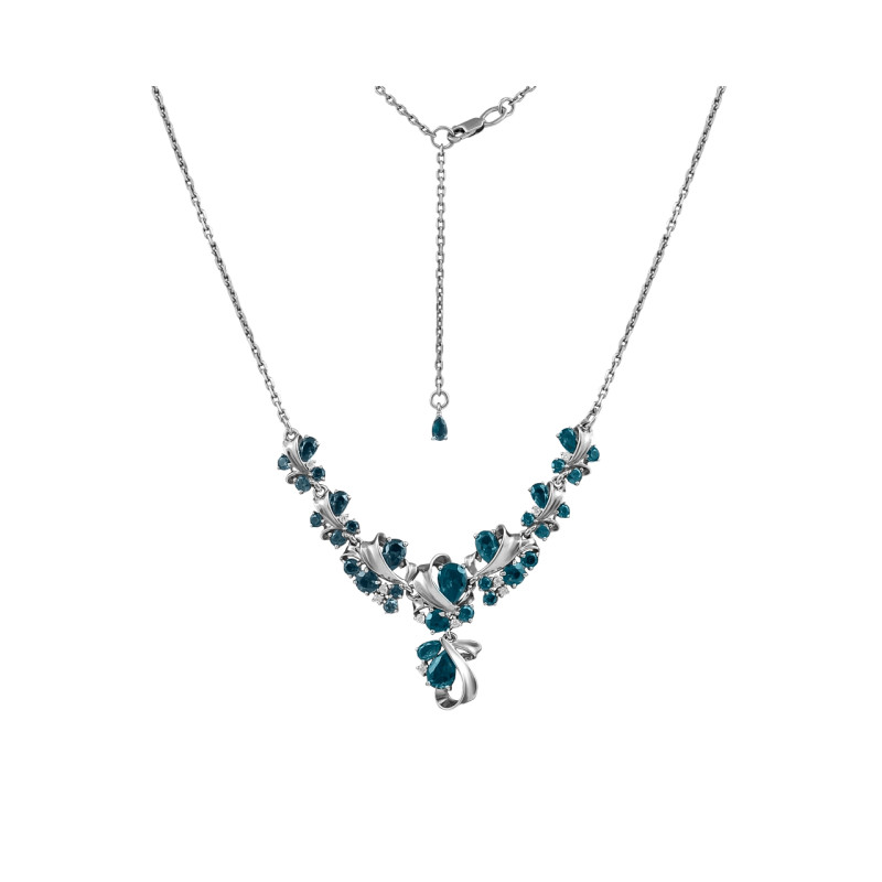 Колье с ювелирными кристаллами и фианитом
