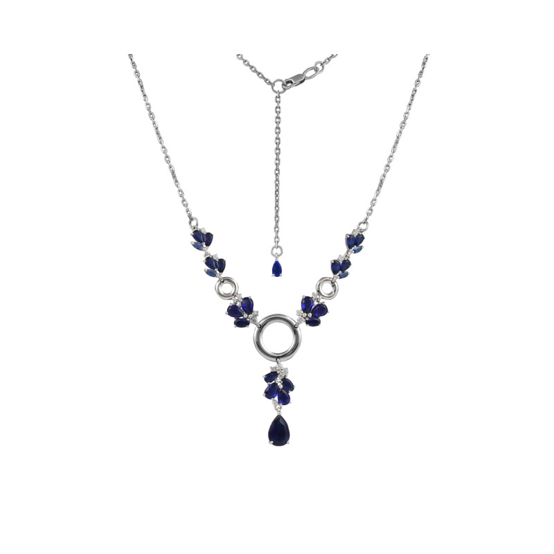 Колье с ювелирными кристаллами и фианитом