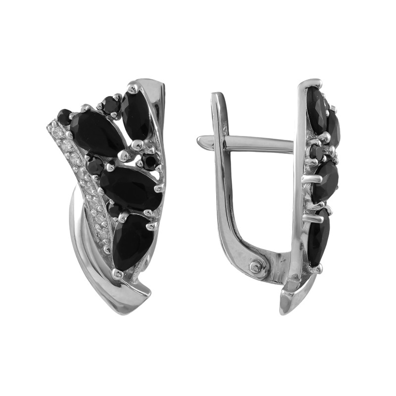 Серьги из серебра с ювелирными кристалами