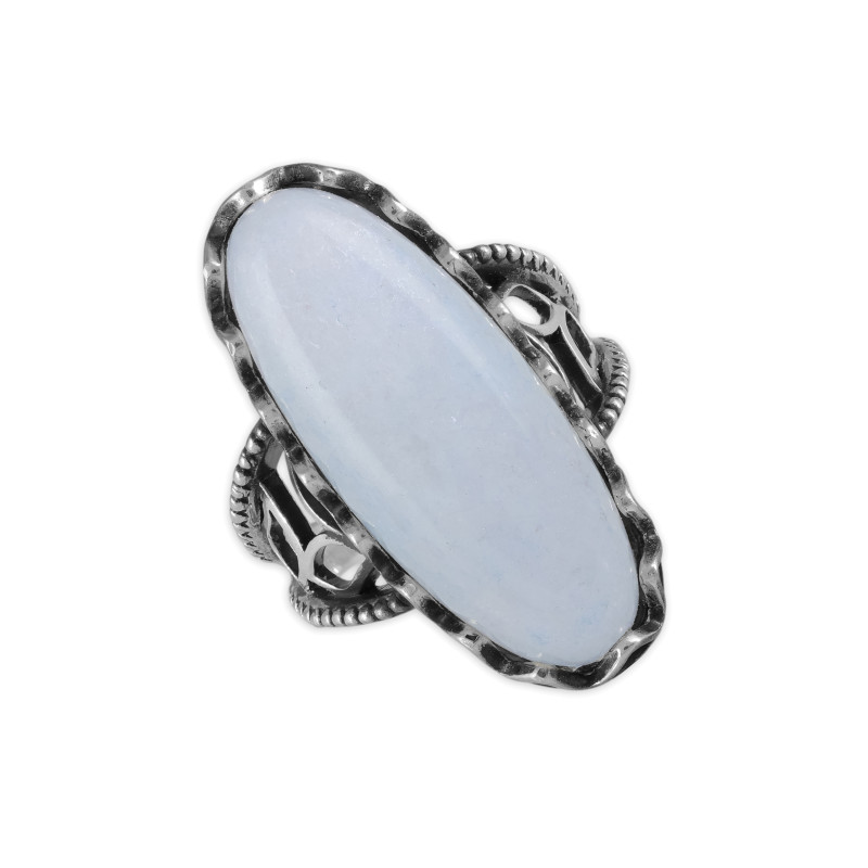 Серебряное кольцо с натуральным аквамарином