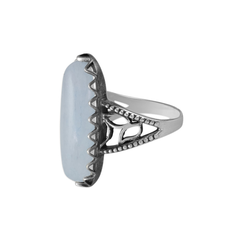 Серебряное кольцо с натуральным аквамарином