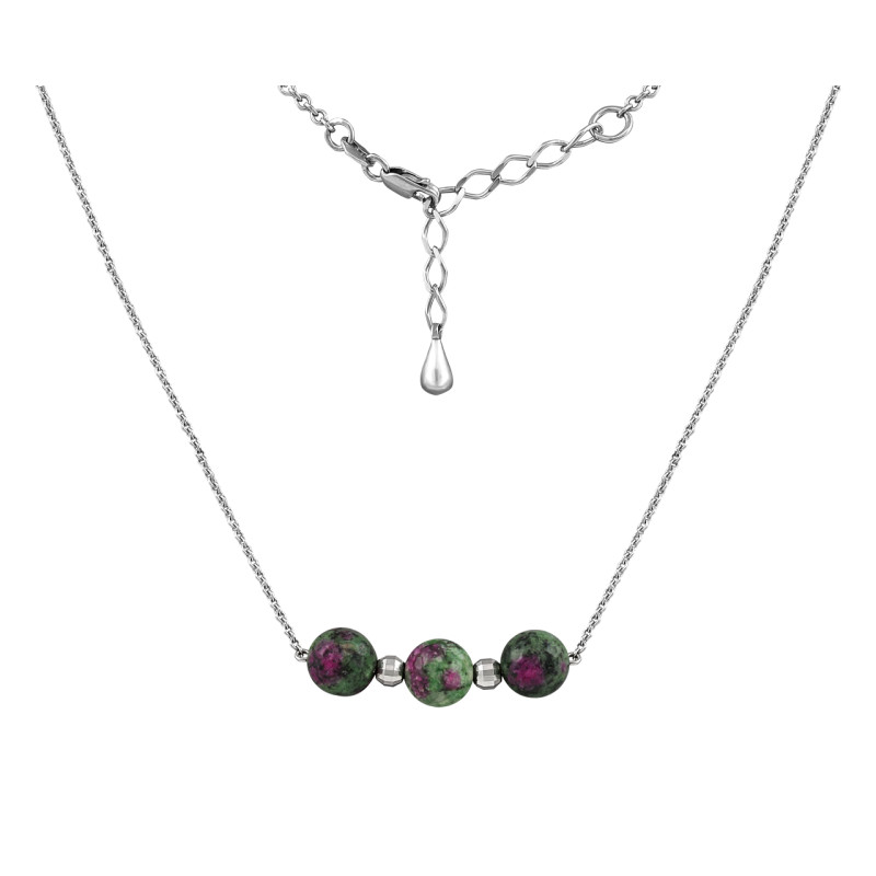 Колье с имитированным цоизитом