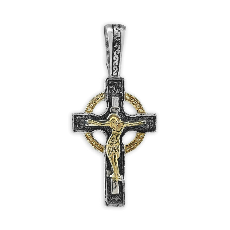 Крест из серебра с позолотой