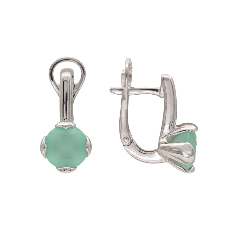 Серьги из серебра с ювелирным кристаллом