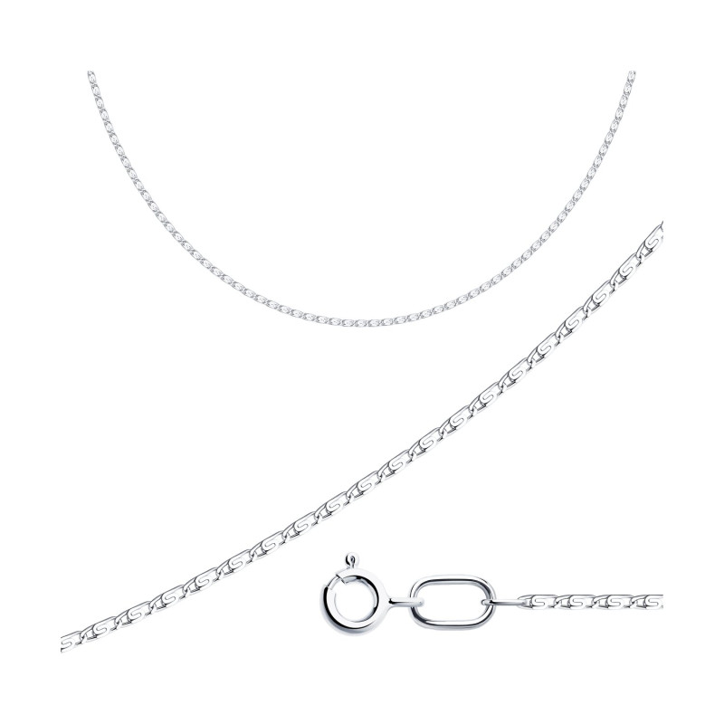 Цепь серебряная с плетением улитка