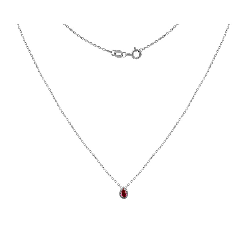Колье с рубином и фианитами