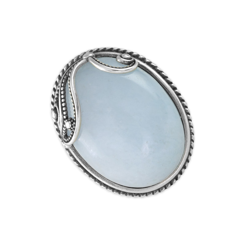 Серебряное кольцо с аквамарином