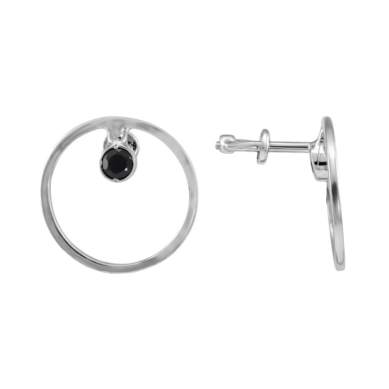 Серьги-пусеты из серебра с сапфирами