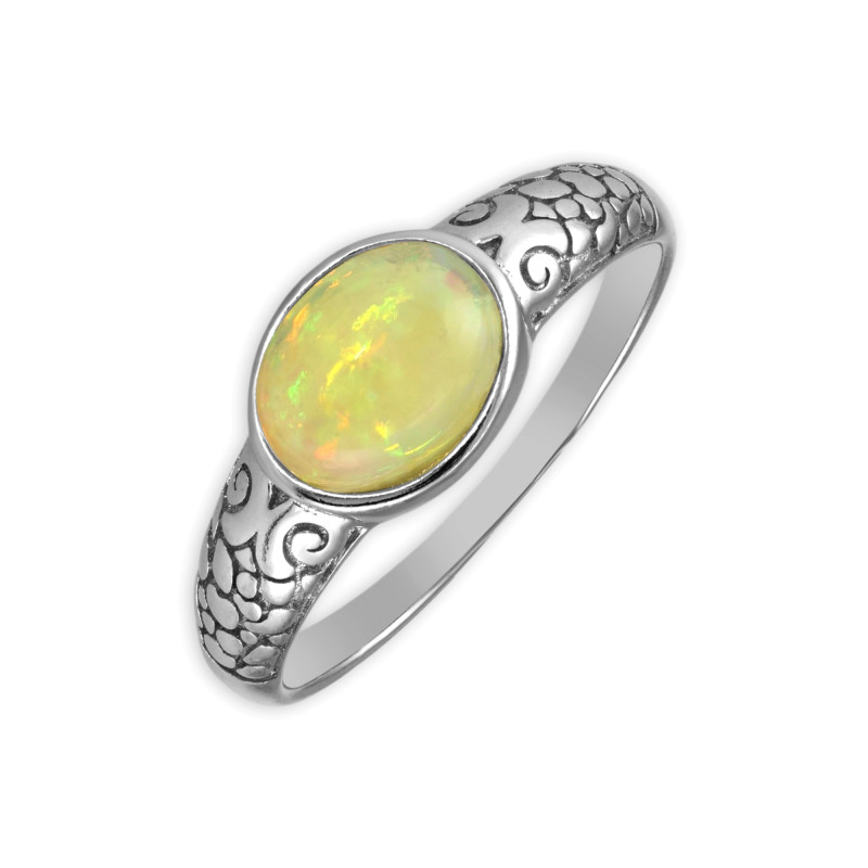 Кольцо серебряное с опалом
