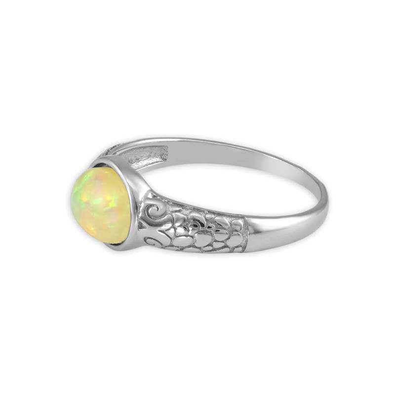 Кольцо серебряное с опалом