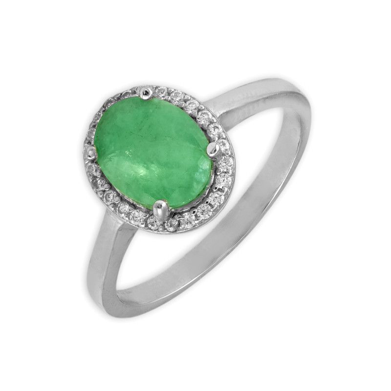 Серебряное кольцо с изумрудом