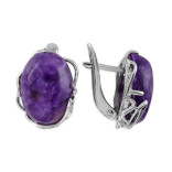 Серьги серебряные с чароитом