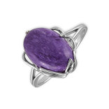 Серебряное кольцо с чароитом