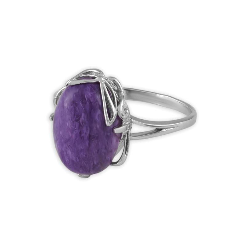 Серебряное кольцо с чароитом