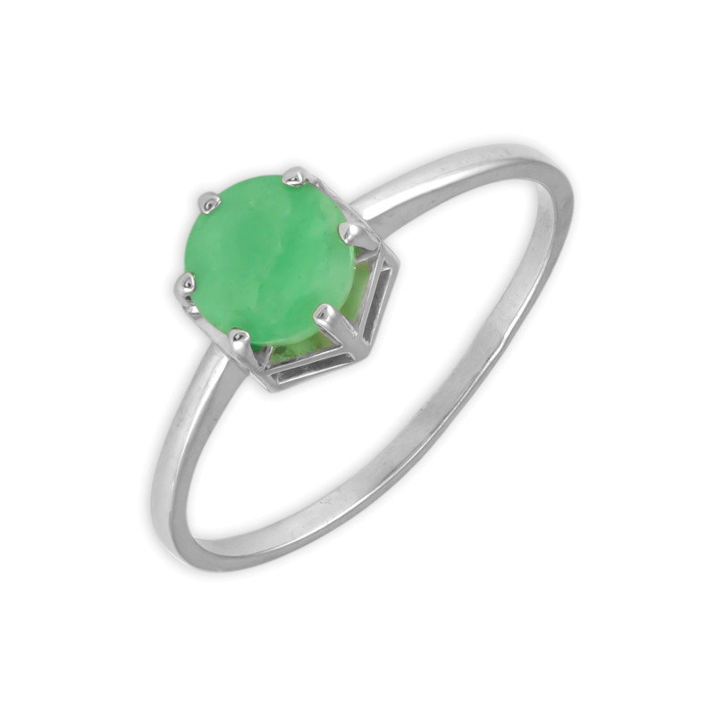 Кольцо из серебра с натуральным изумрудом