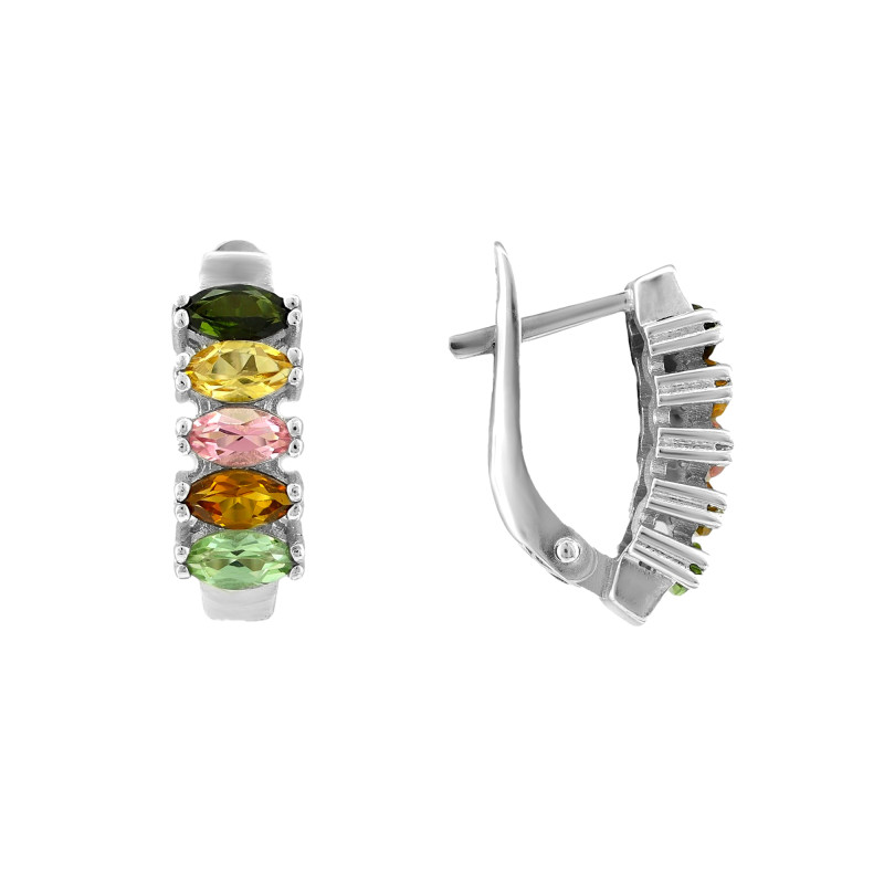 Серебряные серьги с турмалинами