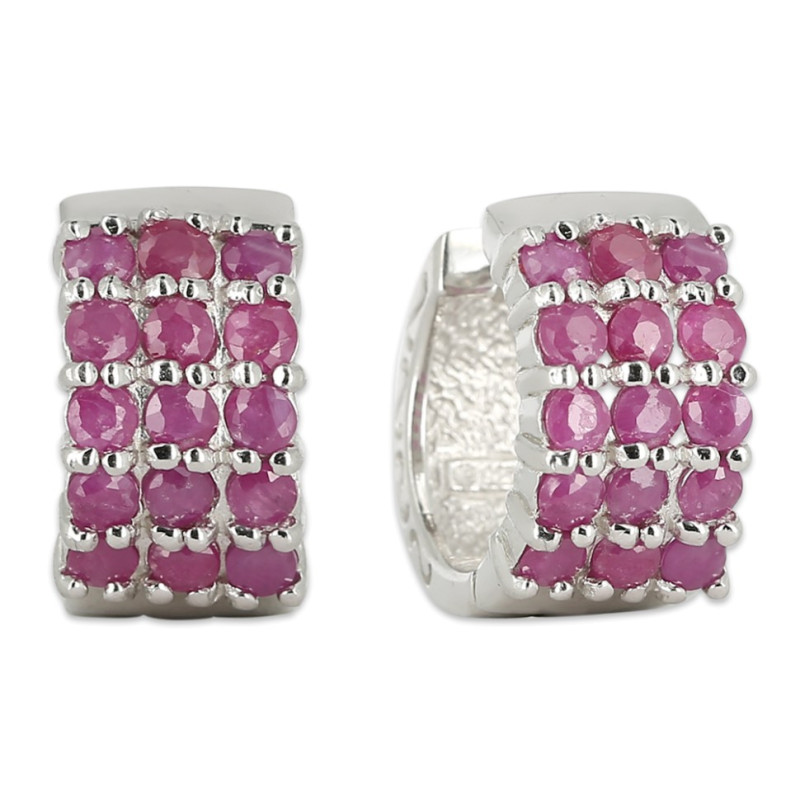 Серьги из серебра с рубинами
