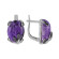 Серебряные серьги с чароитом и фианитами