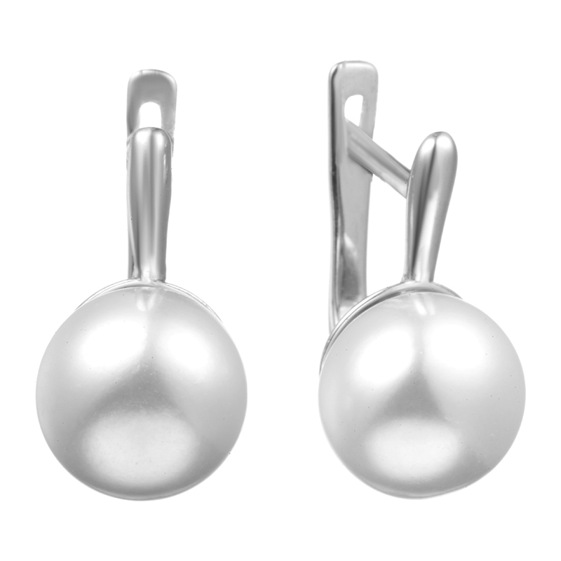 Серьги серебряные с пресноводным жемчугом