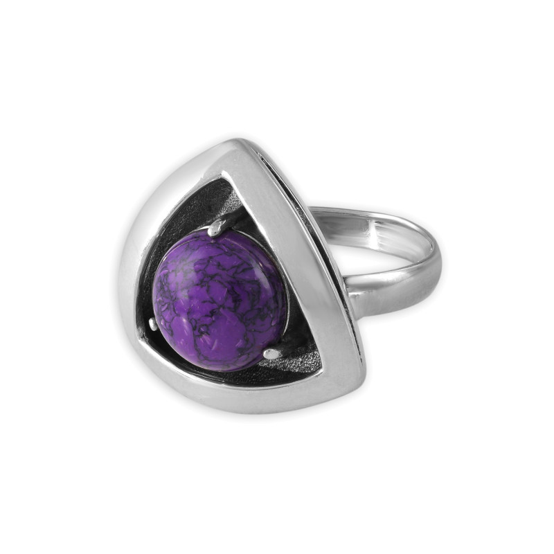 Серебряное кольцо с чароитом