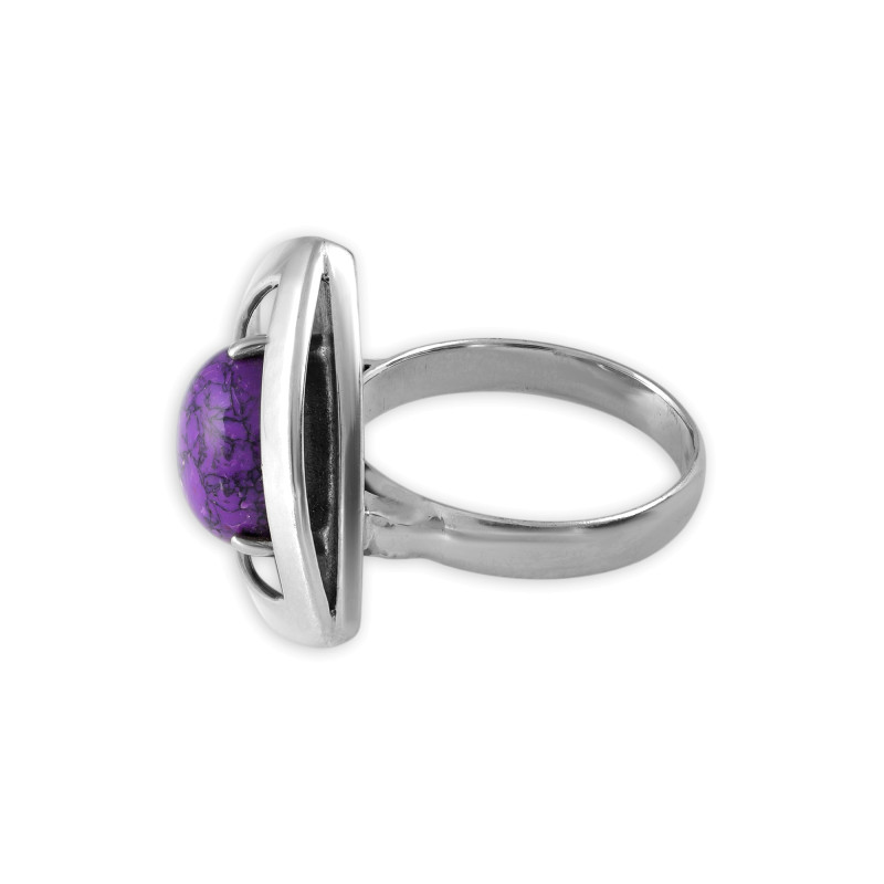 Серебряное кольцо с чароитом