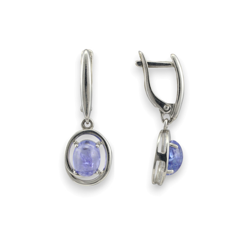 Серьги из серебра с танзанитом
