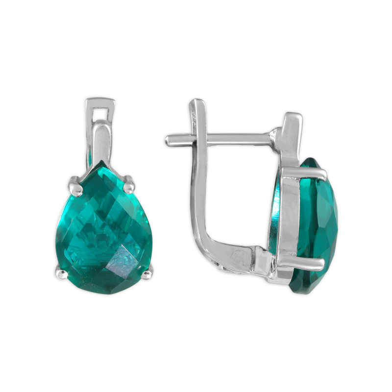 Серьги из серебра с аквамаринами