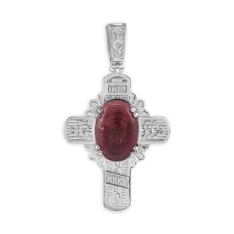 Серебряный крест с аметистом